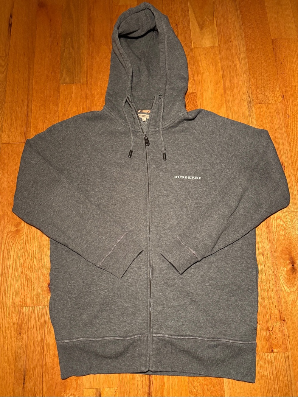 Burberry Spellout Zip Up Hoodie